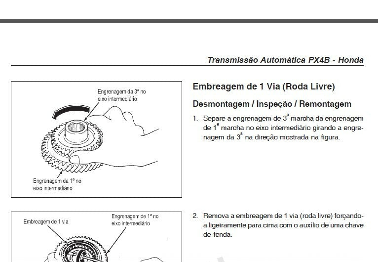 Manual Reparação Oficina Câmbio Px4b Honda Accord Prelude