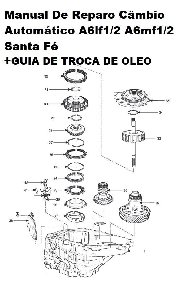 Manual De Reparo Câmbio Automático A6lf1/2 A6mf1/2 Santa Fé