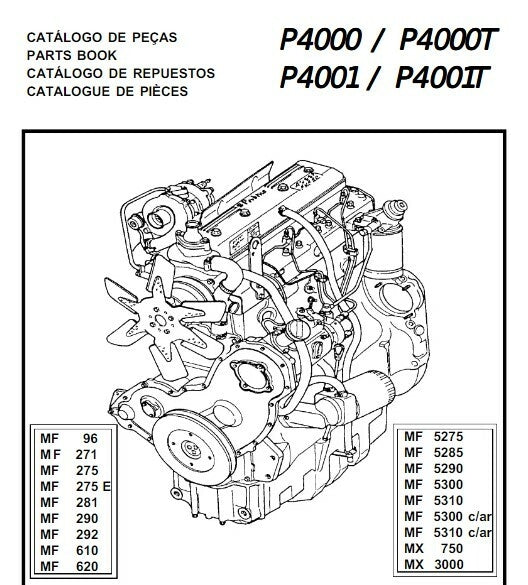 CATALOGO DE PECAS MOTOR MAXION internacional P4000 4000T P4001 4001T