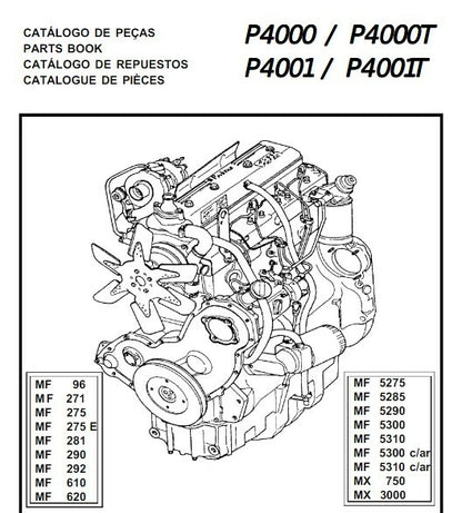 CATALOGO DE PECAS MOTOR MAXION internacional P4000 4000T P4001 4001T